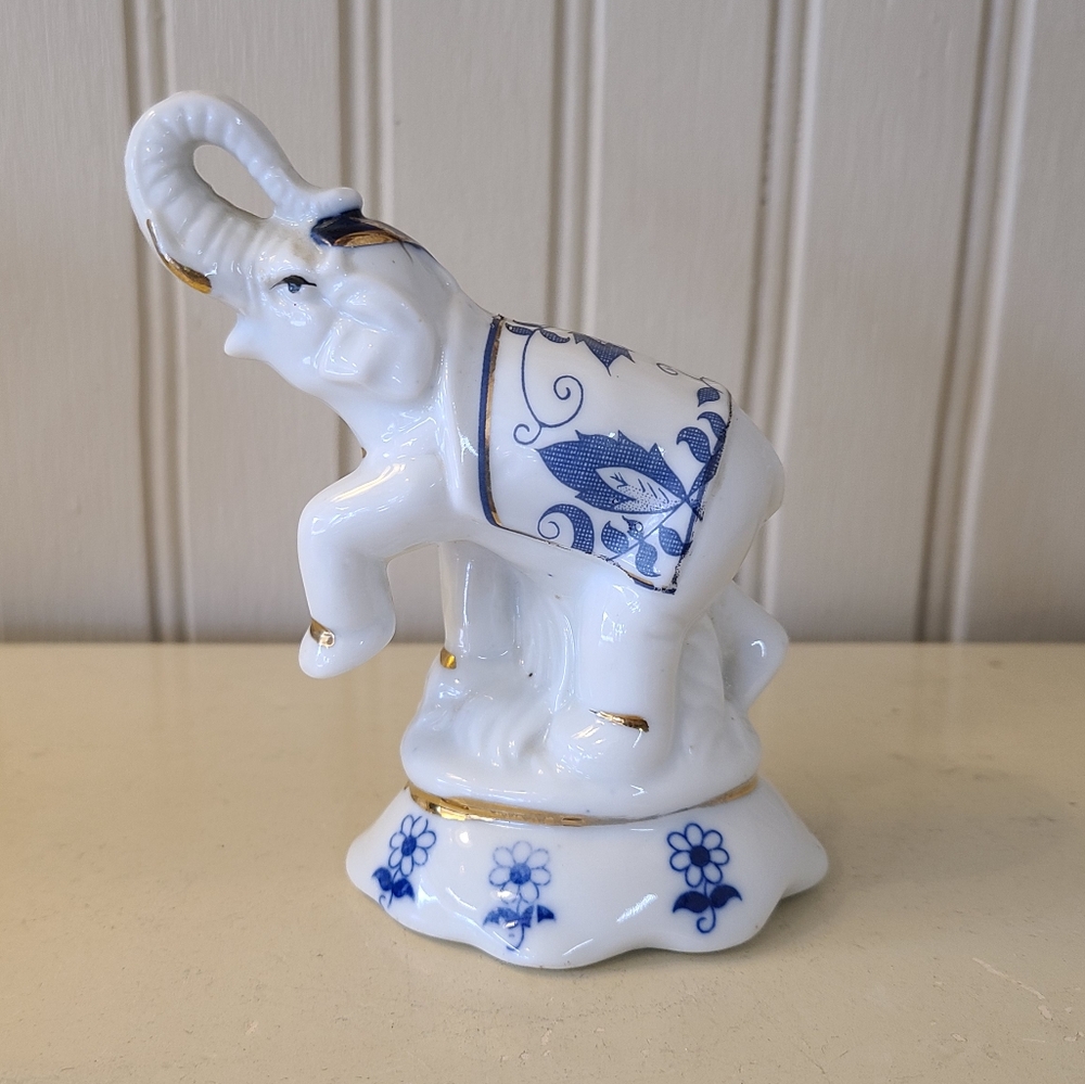 Vintage Porcelain Elephant Figurine